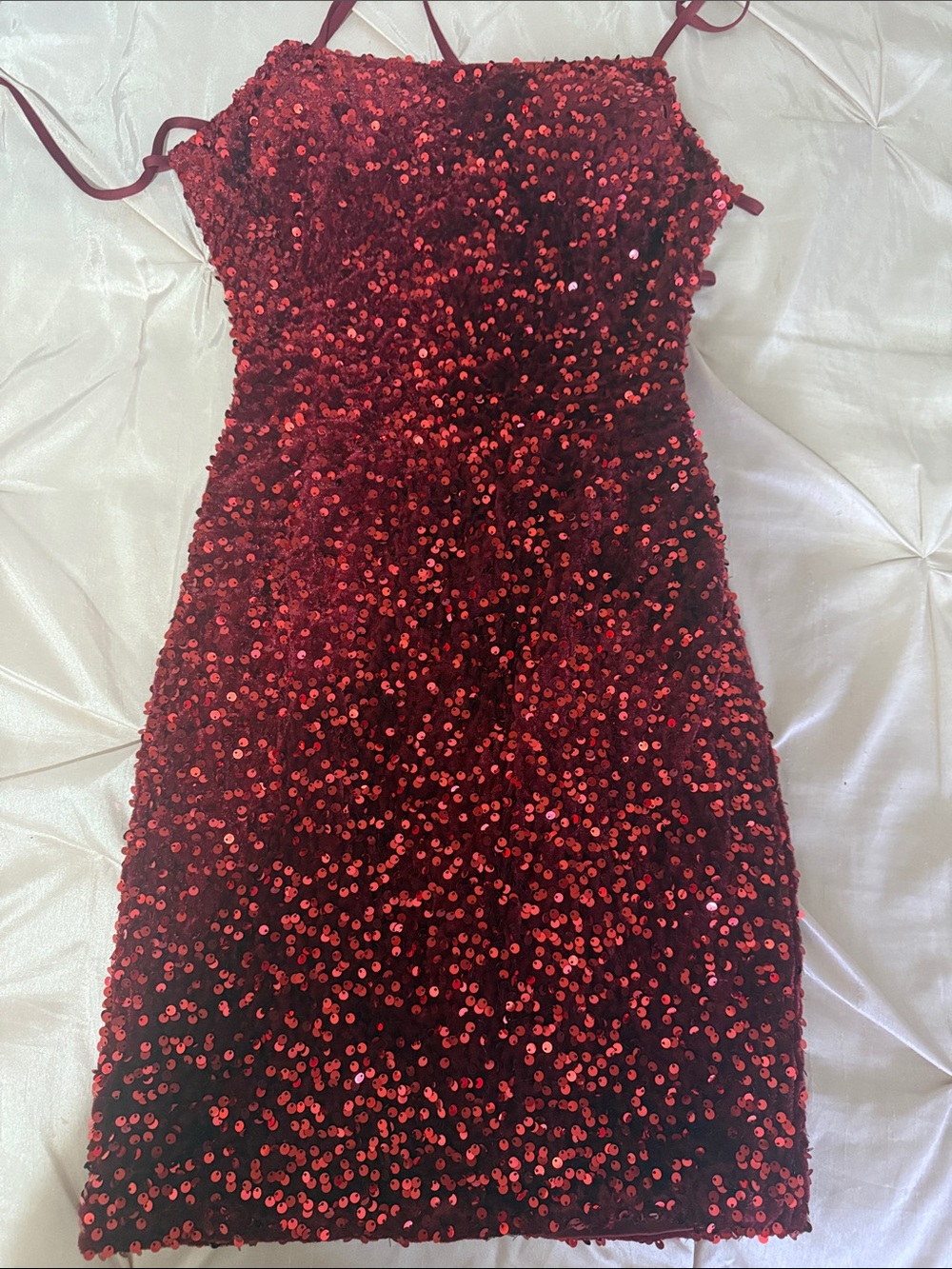 Red Sequin Bodycon Dress - Unbranded